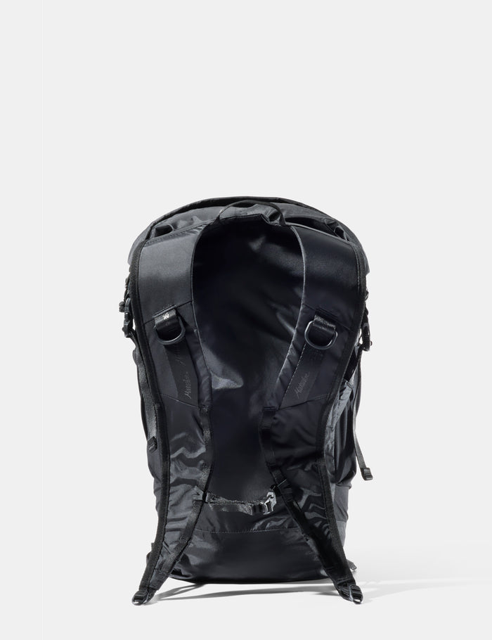 Black backpack on a white background