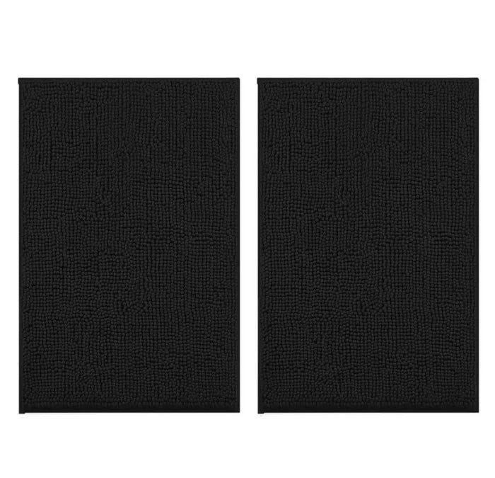 2 Piece Soft Cozy Plush Chenille Bath Mat & Contour Bath Rug
