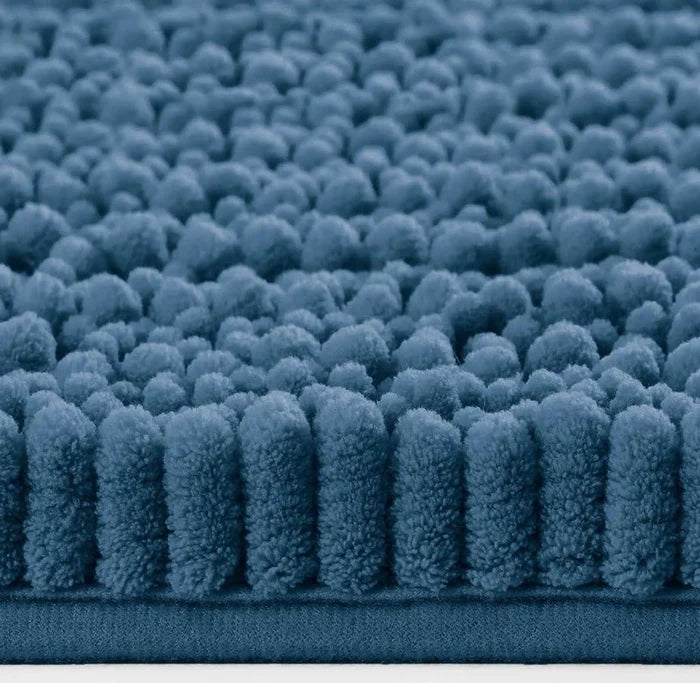 2 Piece Soft Cozy Plush Chenille Bath Mat & Contour Bath Rug