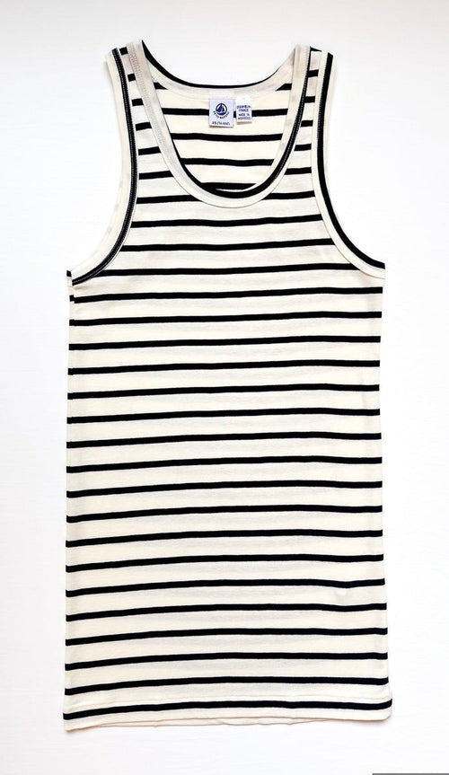 23106 63 WHITE NAVY SPRING SUMMER 2025 STRIPES TANK TOP