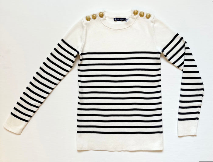 25348 88 WHITE NAVY LONG SLEEVES ICONIC STRIPES