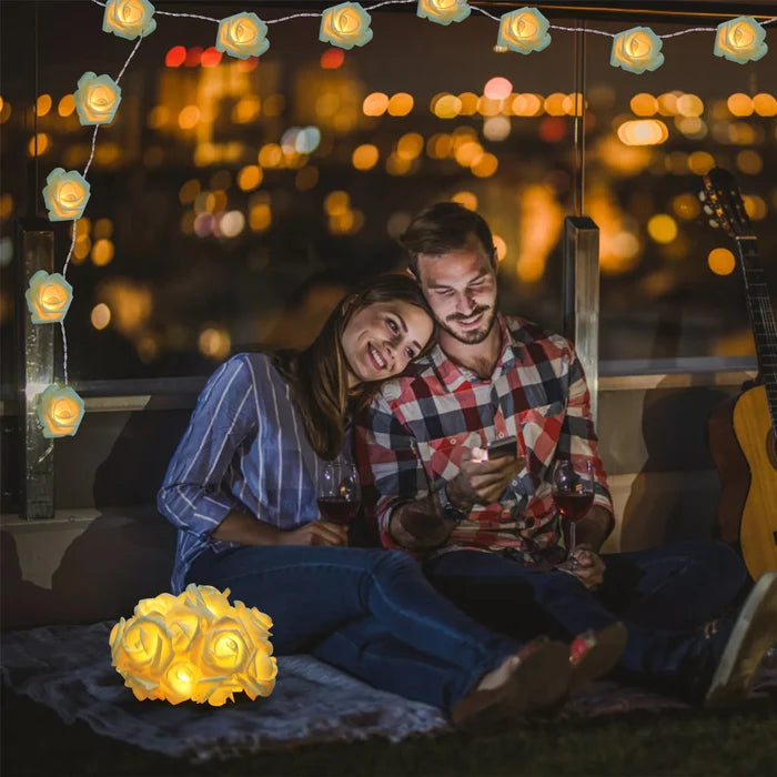 40 LEDs Rose Flower String Lights