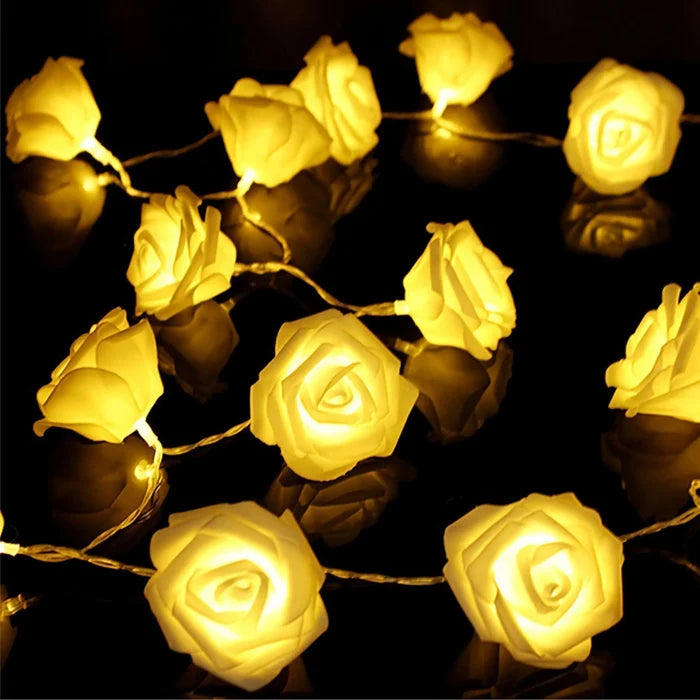 40 LEDs Rose Flower String Lights