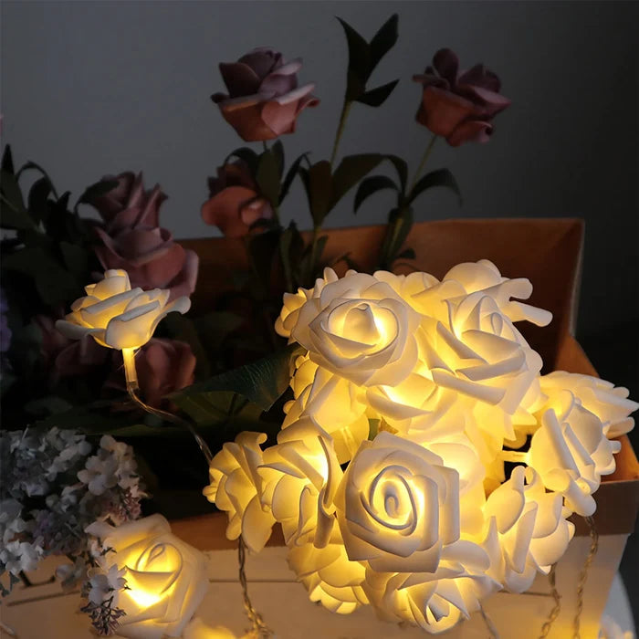 40 LEDs Rose Flower String Lights