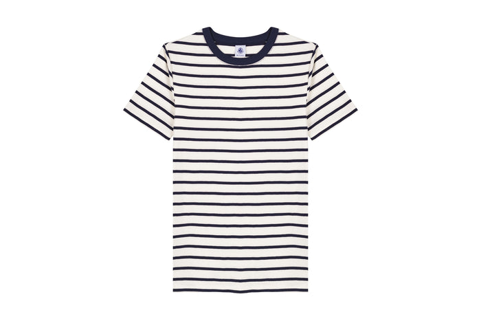55960 04 WHITE NAVY SHORT SLEEVES STRIPES T-SHIRTS