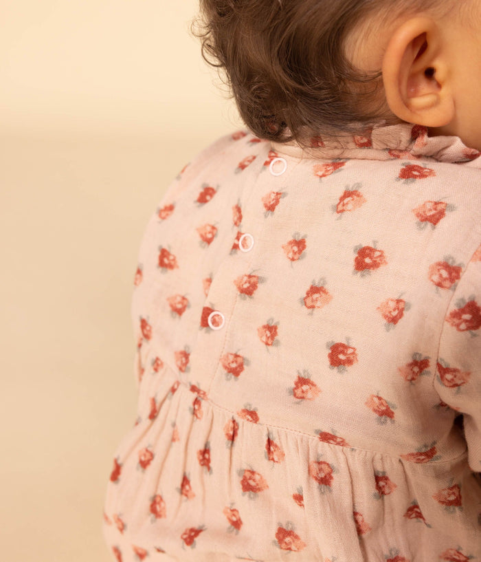 A0880 LEDDY 01 PINK MULTI DRESSES FLORAL LONG SLEEVES NEWBORN