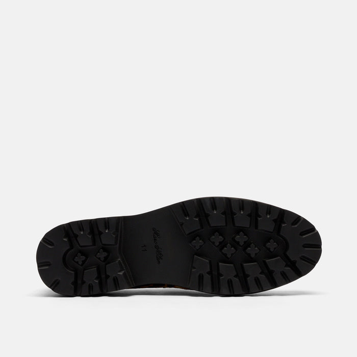 Adler Leopard Suede Lug Penny Loafers