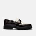 Adler Oxblood/White Patent Leather Lug Penny Loafers