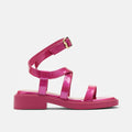 Adriana Magenta Patent Strappy Block Heel Sandal