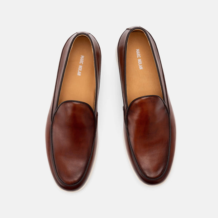 Alessandro Mahogany Leather Venetian Loafers
