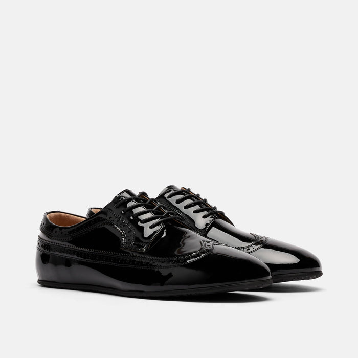 Alexander Black Patent Leather Ballerina Longwing Sneakers