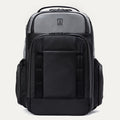 Front-facing studio product shot of the Altitude Large Expandable Laptop Backpack 30-36L in Falcon Grey, highlighting the sleek, modern design, durable high-density ballistic ECOFAB exterior, and the signature brand logo.
