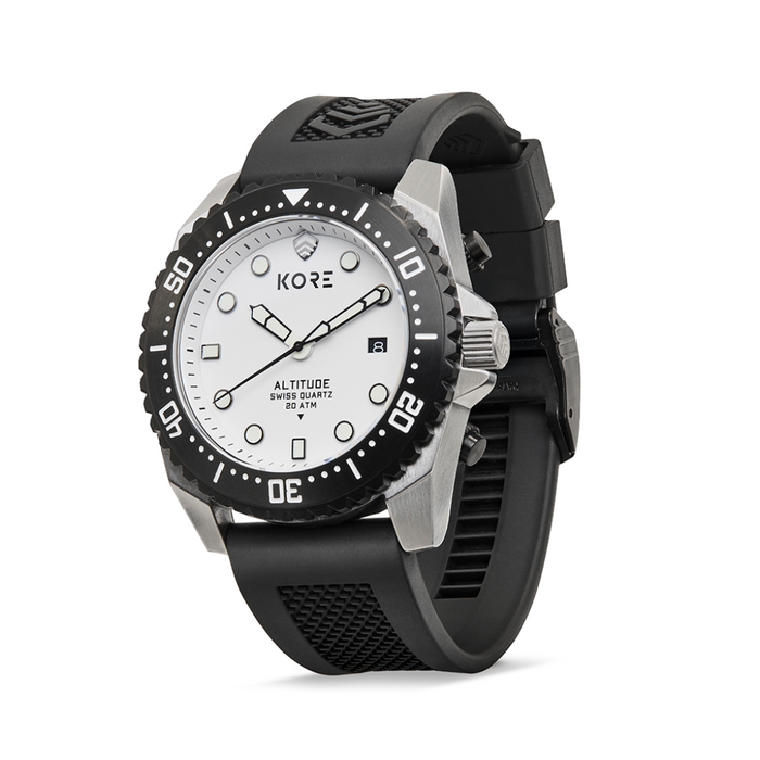 Side Profile of Kore Essentials Altitude Tactical Field Watch Showcasing the Kore Micro-Adjustable Watch Band