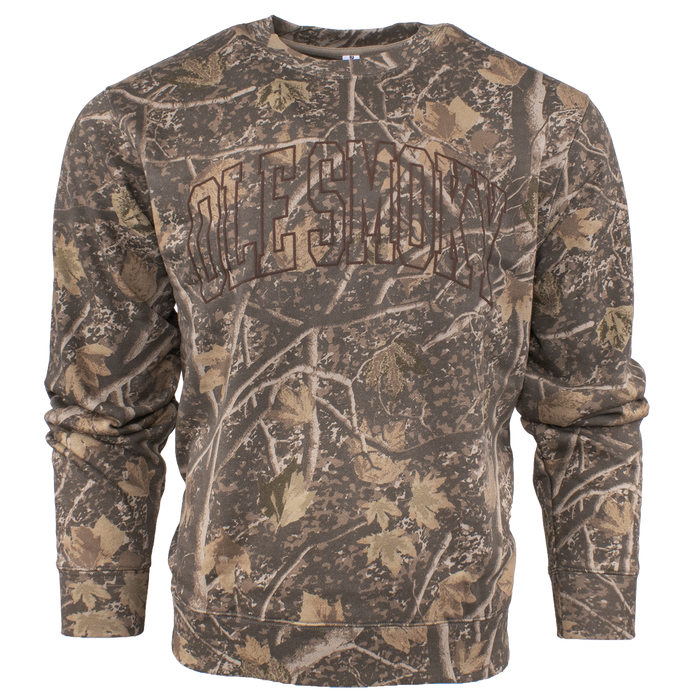 ARCH TEXT PUFF CREWNECK - DEADWOOD CAMO