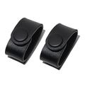 Two Kore Essentials black leather executive protection belt tip keepers