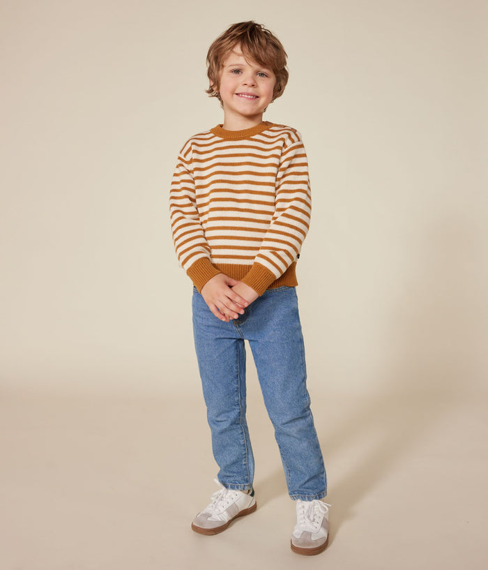 AW24 - A0AWH 01 BROWN CREAM 25% SALE FALL WINTER 2024/25 LONG SLEEVES STRIPES SWEATER