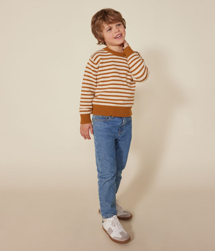 AW24 - A0AWH 01 BROWN CREAM 25% SALE FALL WINTER 2024/25 LONG SLEEVES STRIPES SWEATER