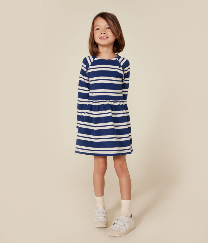 AW24 - A0BOA 01 NAVY OATMEAL DRESSES FALL WINTER 2024/25 GIRL SAILOR STRIPES