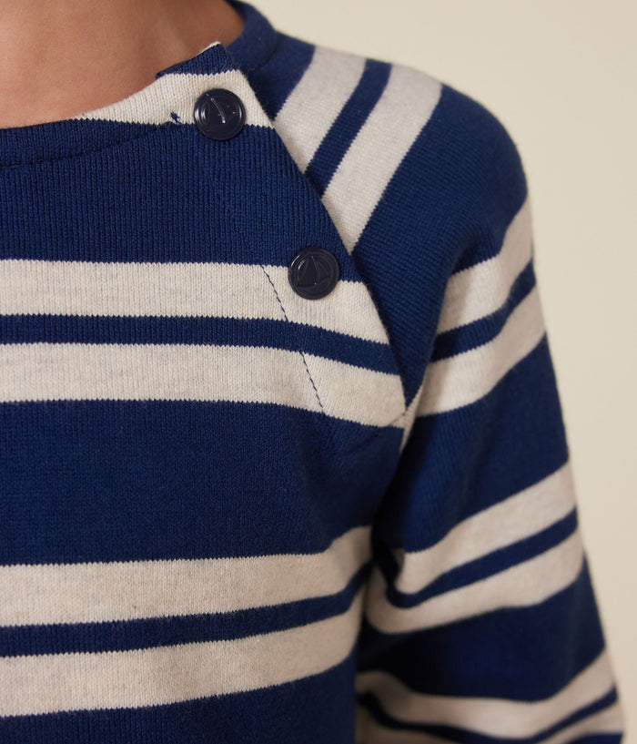 AW24 - A0BOA 01 NAVY OATMEAL DRESSES FALL WINTER 2024/25 GIRL SAILOR STRIPES