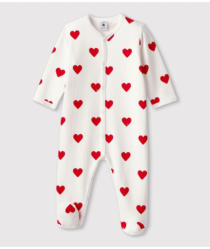 AW25 - A00BT 01 WHITE RED BODYSUITS FALL WINTER 2025/26 HEARTS NEWBORN PERMANENTS