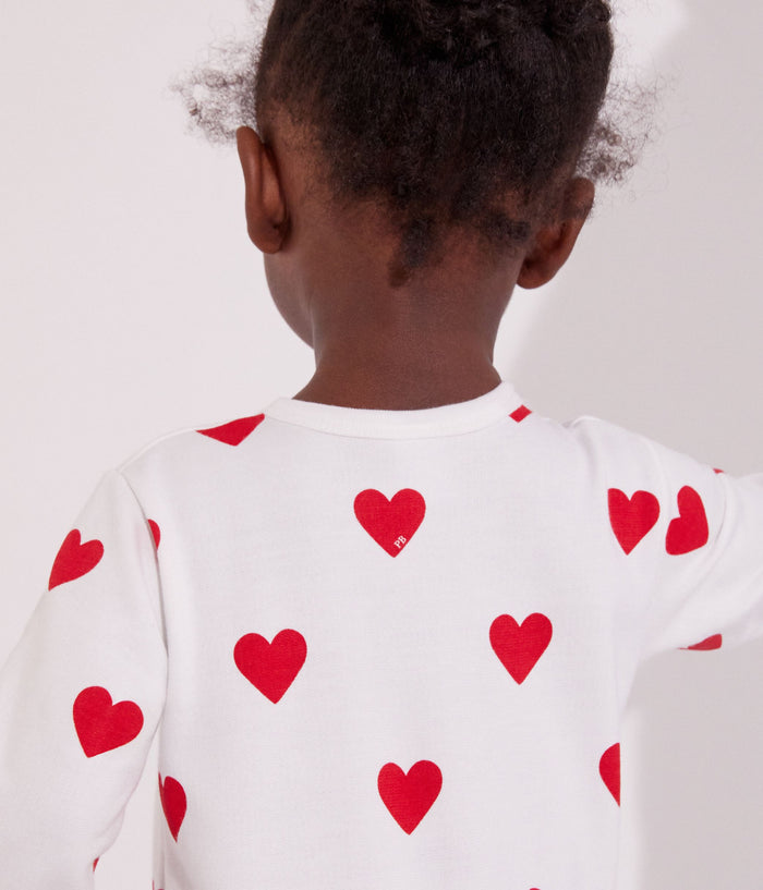 AW25 - A00BT 01 WHITE RED BODYSUITS FALL WINTER 2025/26 HEARTS NEWBORN PERMANENTS
