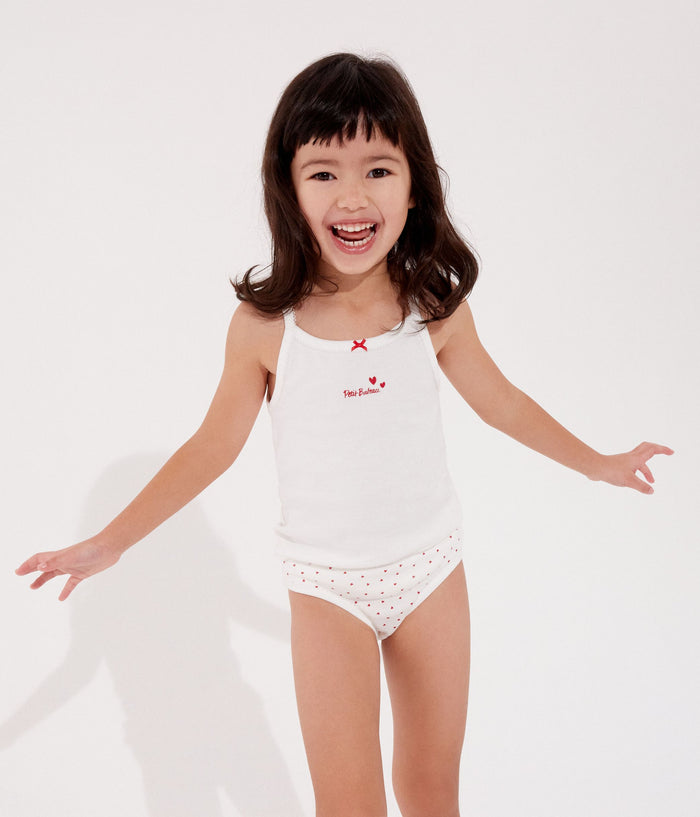 AW25 - A00FQ 00 WHITE RED CAMISOLE FALL WINTER 2024/25 HEARTS T-SHIRTS