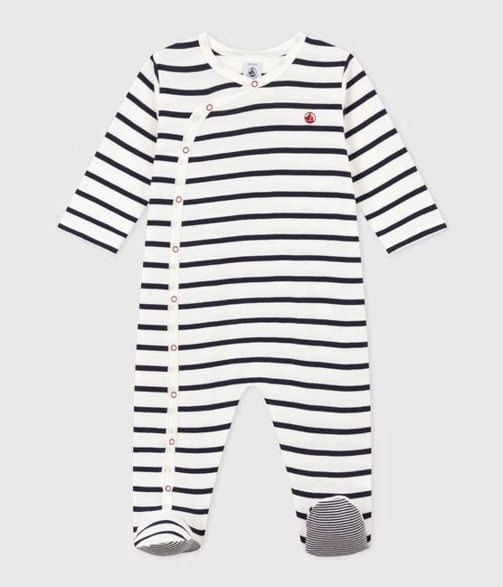 AW25 - A08AY 01 WHITE NAVY FALL WINTER 2025/26 NEWBORN SAILOR STRIPES