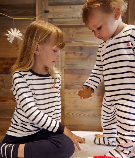 AW25 - A08AY 01 WHITE NAVY FALL WINTER 2025/26 NEWBORN SAILOR STRIPES