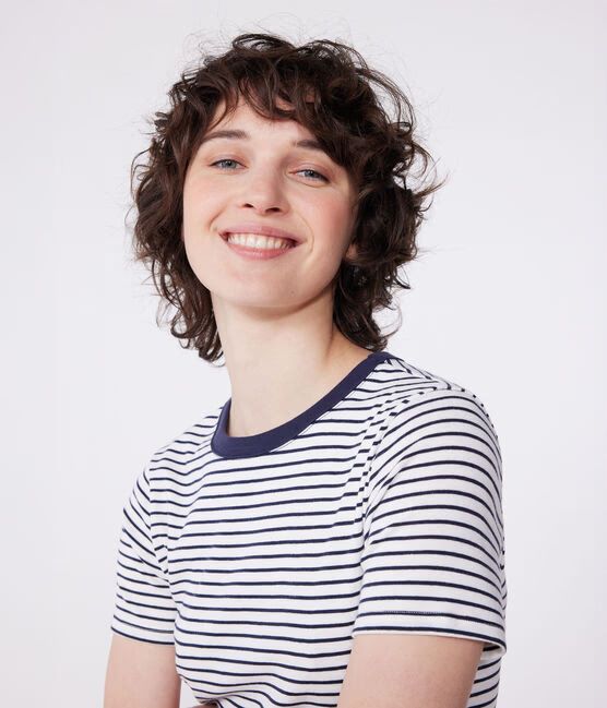 AW25 - A0BOL 04 WHITE NAVY SHORT SLEEVES FALL WINTER 2025/26 ICONIC PERMANENTS STRIPES T-SHIRTS TOPS