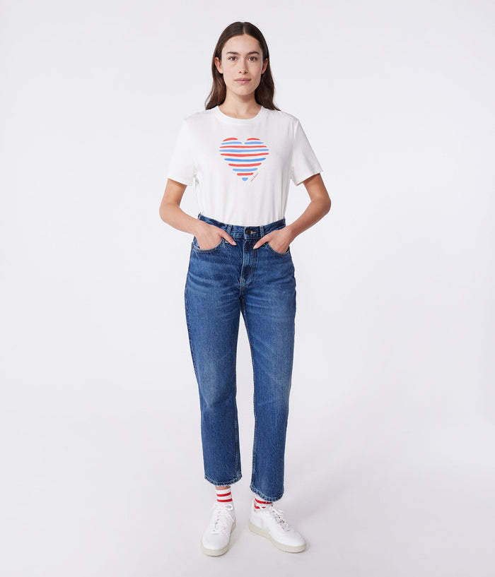 AW25 - A0CSK 01 WHITE SHORT SLEEVES CREWNECK TEE FALL WINTER 2025/26 HEARTS T-SHIRTS TOPS