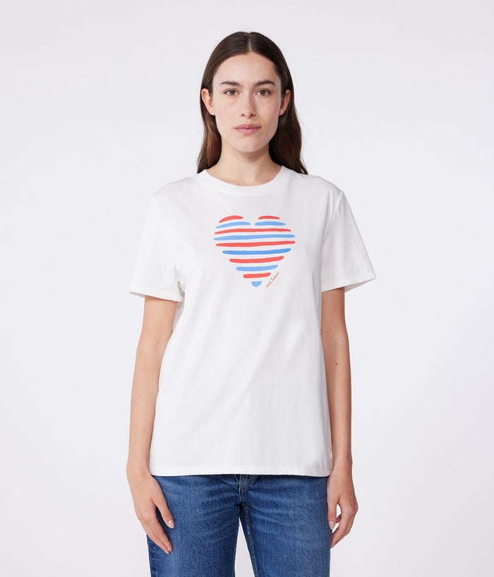AW25 - A0CSK 01 WHITE SHORT SLEEVES CREWNECK TEE FALL WINTER 2025/26 HEARTS T-SHIRTS TOPS
