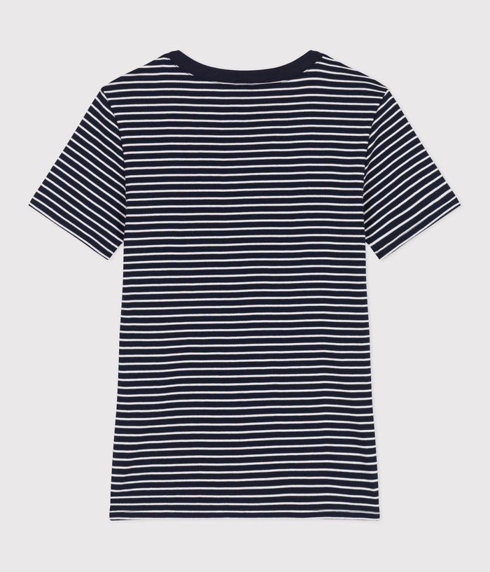 AW25 - A0D3Q 01 NAVY WHITE SHORT SLEEVES CREWNECK TEE FALL WINTER 2025/26 ICONIC STRIPES