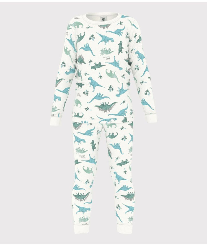 AW25 - A0D6W 02 WHITE DINOSAUR LONG SLEEVES PYJAMAS SPRING SUMMER 2025