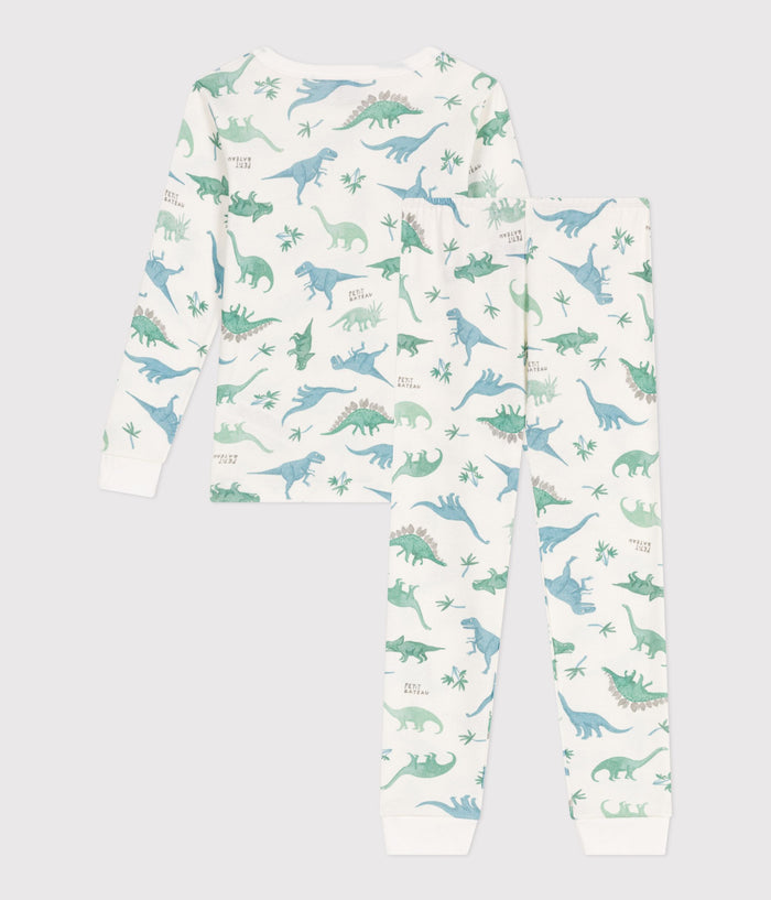 AW25 - A0D6W 02 WHITE DINOSAUR LONG SLEEVES PYJAMAS SPRING SUMMER 2025