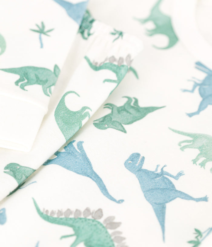 AW25 - A0D6W 02 WHITE DINOSAUR LONG SLEEVES PYJAMAS SPRING SUMMER 2025