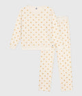 AW25 - A0DV7 01 WHITE GOLD FALL WINTER 2025 HEARTS PAJAMAS WOMEN