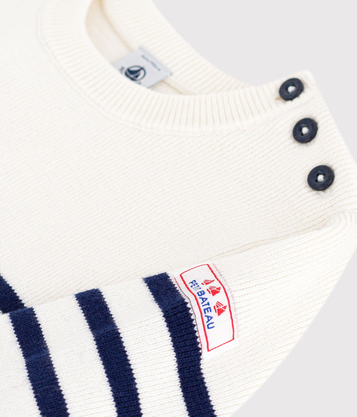 AW25 - A0E5M 01 WHITE NAVY FALL WINTER 2025/26 SAILOR STRIPES TOPS