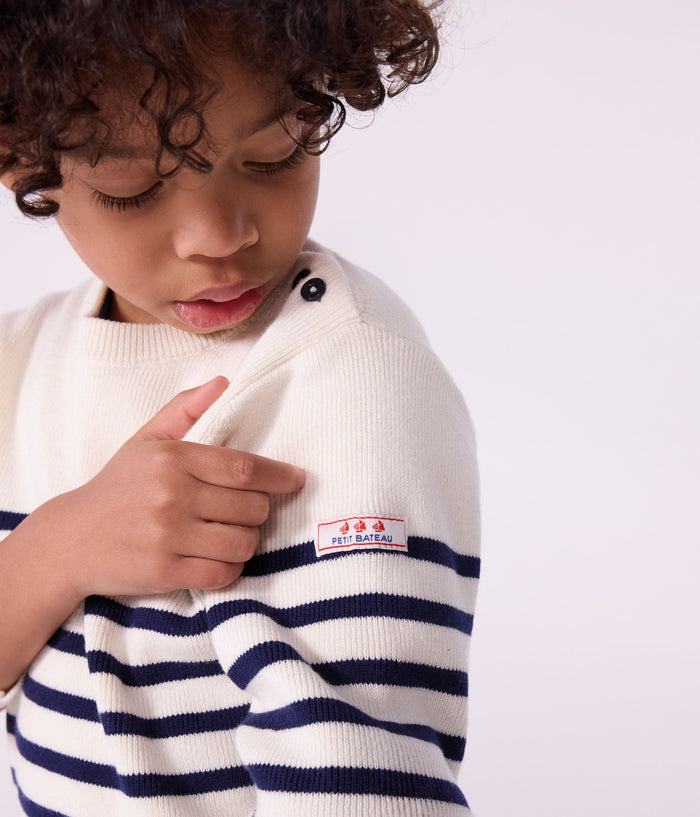 AW25 - A0E5M 01 WHITE NAVY FALL WINTER 2025/26 SAILOR STRIPES TOPS