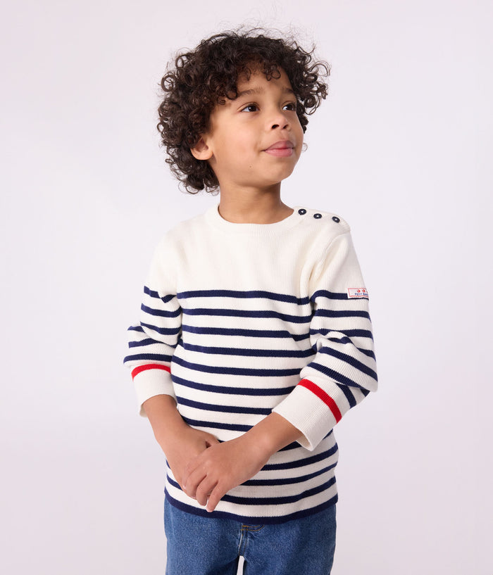 AW25 - A0E5M 01 WHITE NAVY FALL WINTER 2025/26 SAILOR STRIPES TOPS