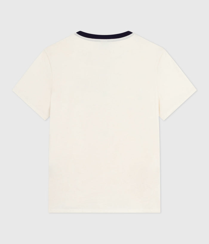 AW25 - A0E7V 02 CREAM NAVY SHORT SLEEVES CREWNECK TEE FALL WINTER 2025/26 TOPS