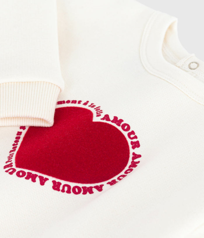 AW25 - A0EA9 01 WHITE RED FALL WINTER 2025/26 HEARTS LONG SLEEVES SWEATSHIRTS TOP