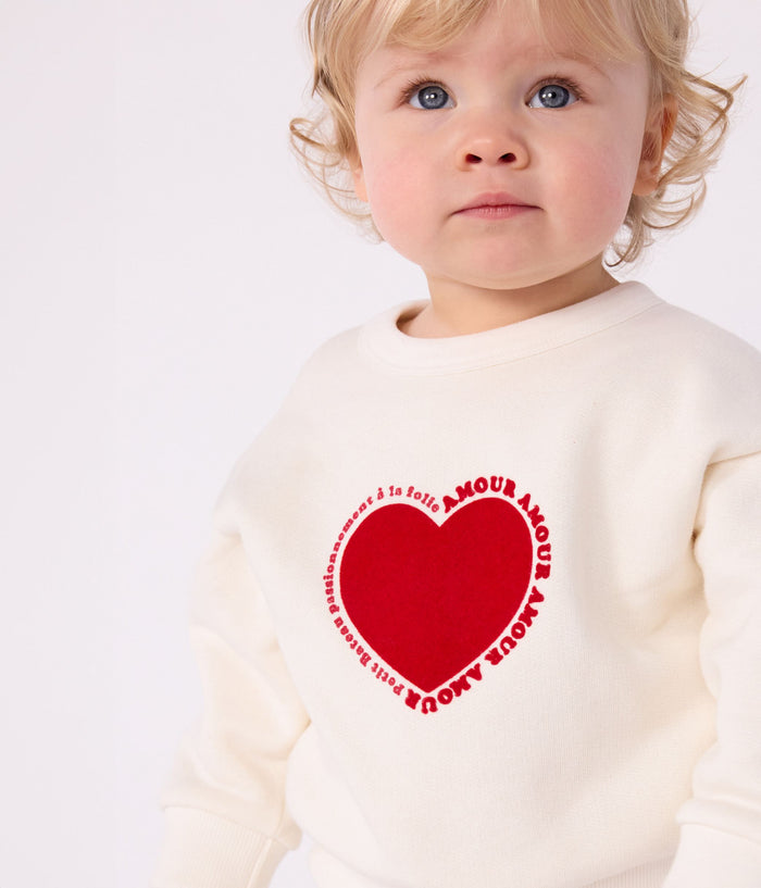 AW25 - A0EA9 01 WHITE RED FALL WINTER 2025/26 HEARTS LONG SLEEVES SWEATSHIRTS TOP