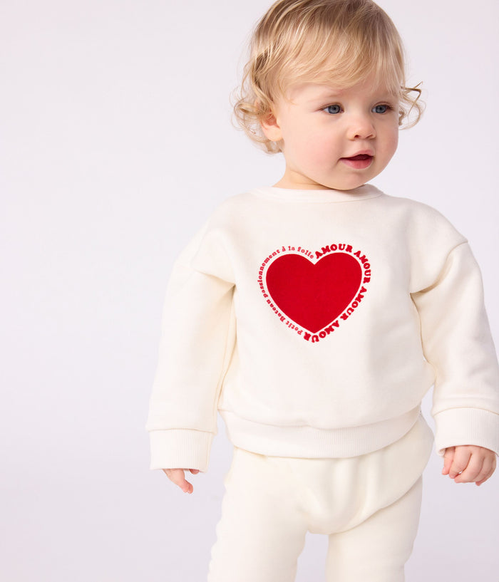 AW25 - A0EA9 01 WHITE RED FALL WINTER 2025/26 HEARTS LONG SLEEVES SWEATSHIRTS TOP