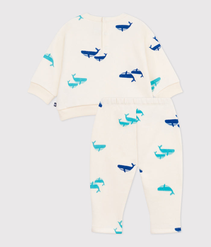 AW25 - A0EAH 01 WHITE MULTI FALL WINTER 2025/26 LONG SLEEVES NEWBORN OUTFITS SAILOR SETS SWEATPANTS SWEATSHIRTS