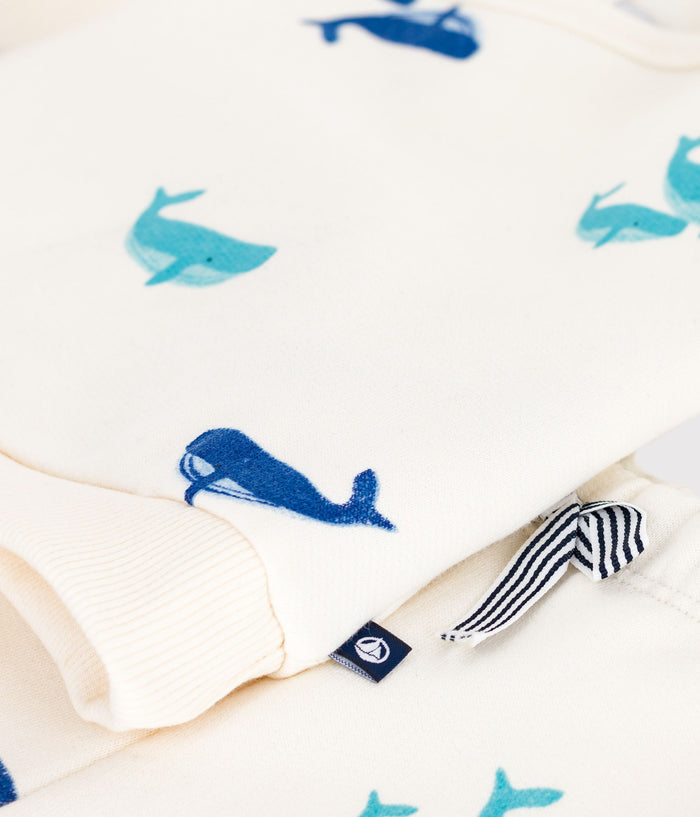 AW25 - A0EAH 01 WHITE MULTI FALL WINTER 2025/26 LONG SLEEVES NEWBORN OUTFITS SAILOR SETS SWEATPANTS SWEATSHIRTS