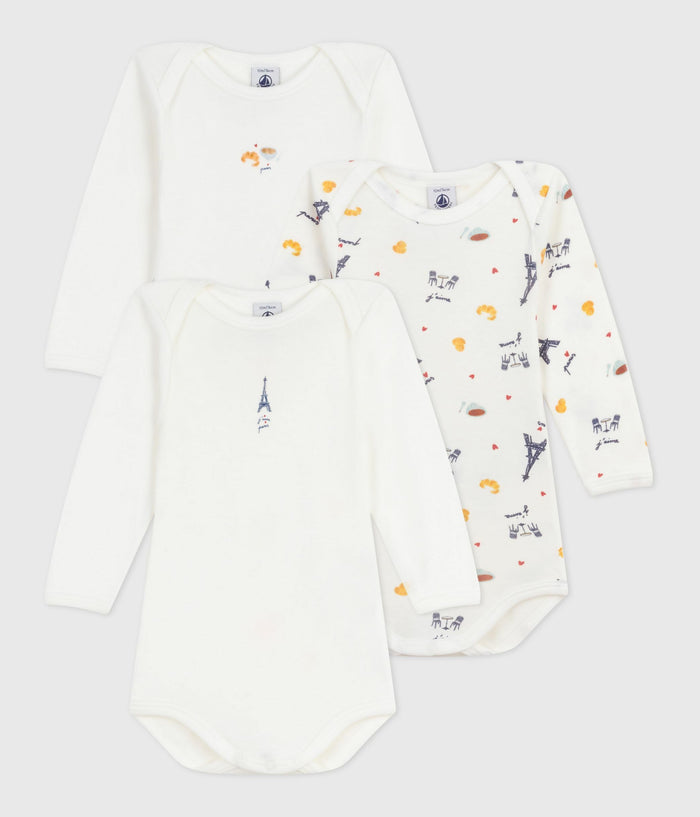 AW25 - A0EB0 00 WHITE MULTI BODYSUITS FALL WINTER 2025/26 LONG SLEEVES NEWBORN PARIS THEME