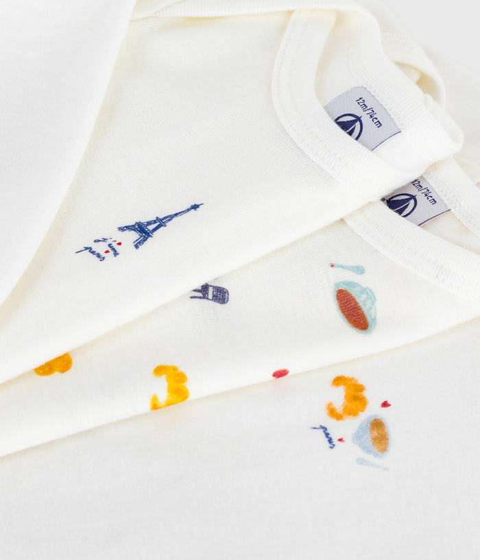 AW25 - A0EB0 00 WHITE MULTI BODYSUITS FALL WINTER 2025/26 LONG SLEEVES NEWBORN PARIS THEME
