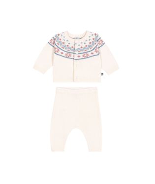 AW25 - A0ECE 02 WHITE PINK CARDIGAN FALL WINTER 2025/26 NEWBORN OUTFITS SETS SWEATER