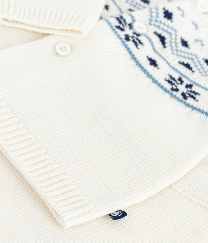 AW25 - A0ECE 01 WHITE BLUE FALL WINTER 2025/26 NEWBORN OUTFITS SETS SWEATER
