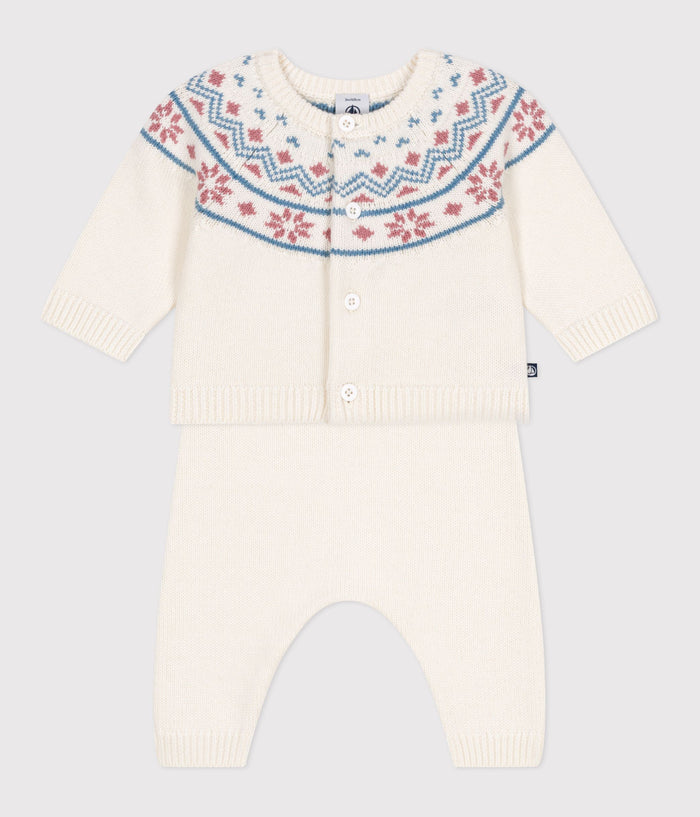 AW25 - A0ECE 02 WHITE PINK CARDIGAN FALL WINTER 2025/26 NEWBORN OUTFITS SETS SWEATER